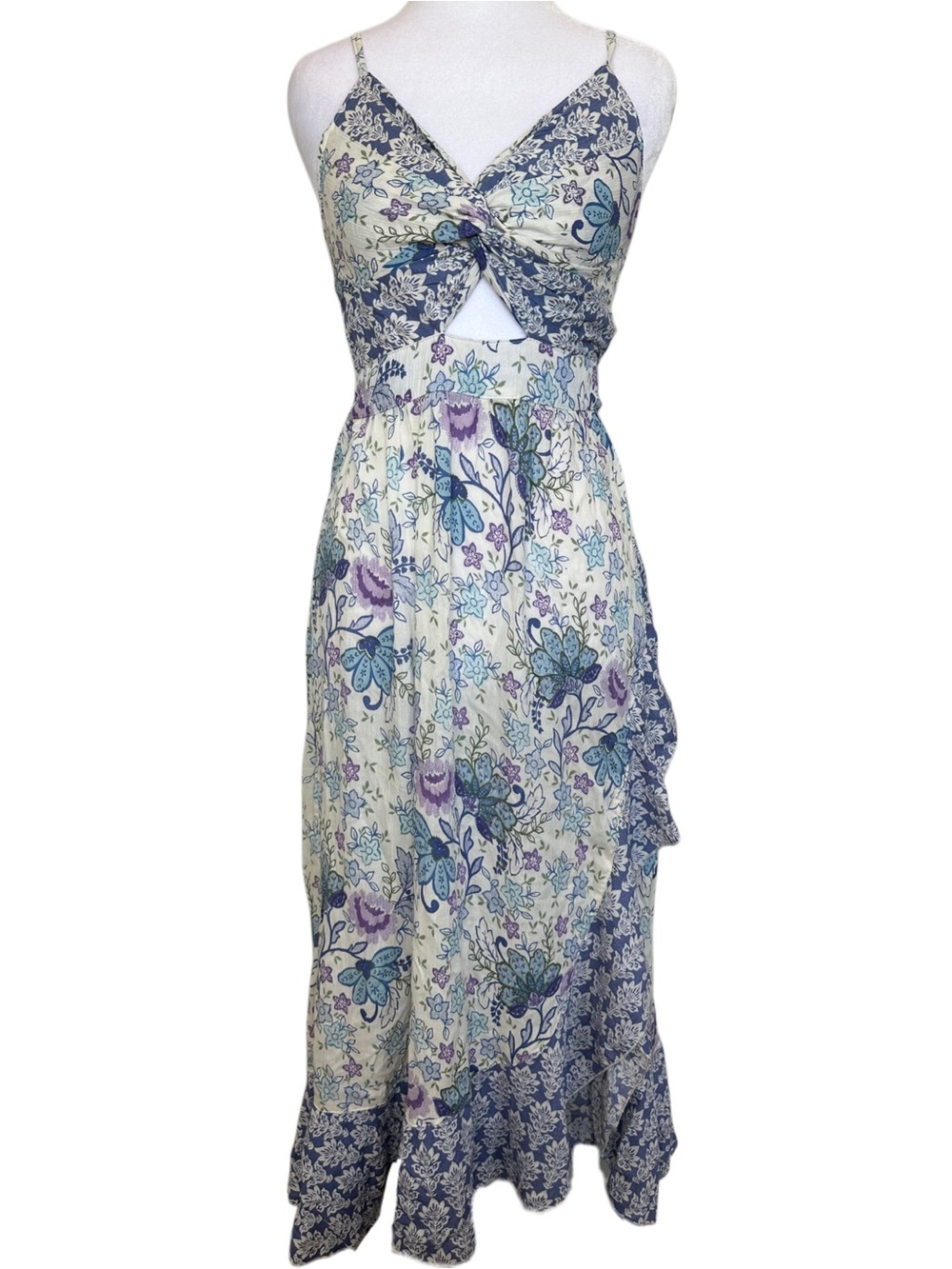 Angie Floral Twist Front Maxi Dress